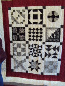 A quilt made by the Pleasant Hill Quilting Group of Linden, Texas, showing the different quilt patterns used in guiding runaway slaves to safety.