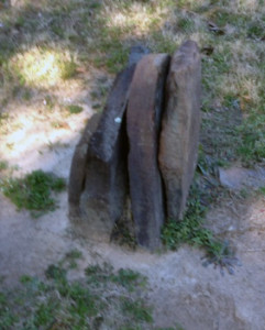 Stacked sandstone pieces