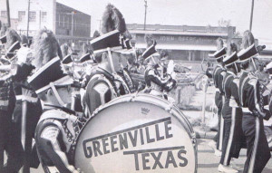 Greenville High School Marching Band in an undated photograph.  Look at those plumes.