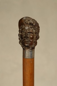 A gutta percha topped walking cane used in the mid-19th century.  Congressman Preston Brooks of South Carolina gave Senator Charles Sumner an almost deadly beating with a similar one in May 1856.