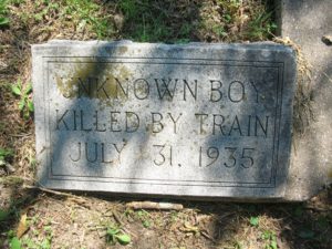 Tombstone for the Unknown Boy donated by Leer-Lybrand Funeral Home in Greenville, Texas.  Photo by Marc & Donna on Facebook page I Was Raised in Greenville, Texas.