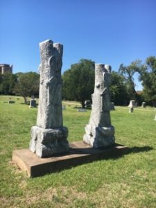 Examples of Woodmen of the World grave markers at East Mount Cemetery. These were prevalent in the Midwest and South from 1890 through the Great Depression.