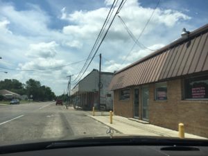 Downtown Point, scene of murder of Clarence A. Glass.  In the last 100 years, buildings were razed to make room for Highway 69.